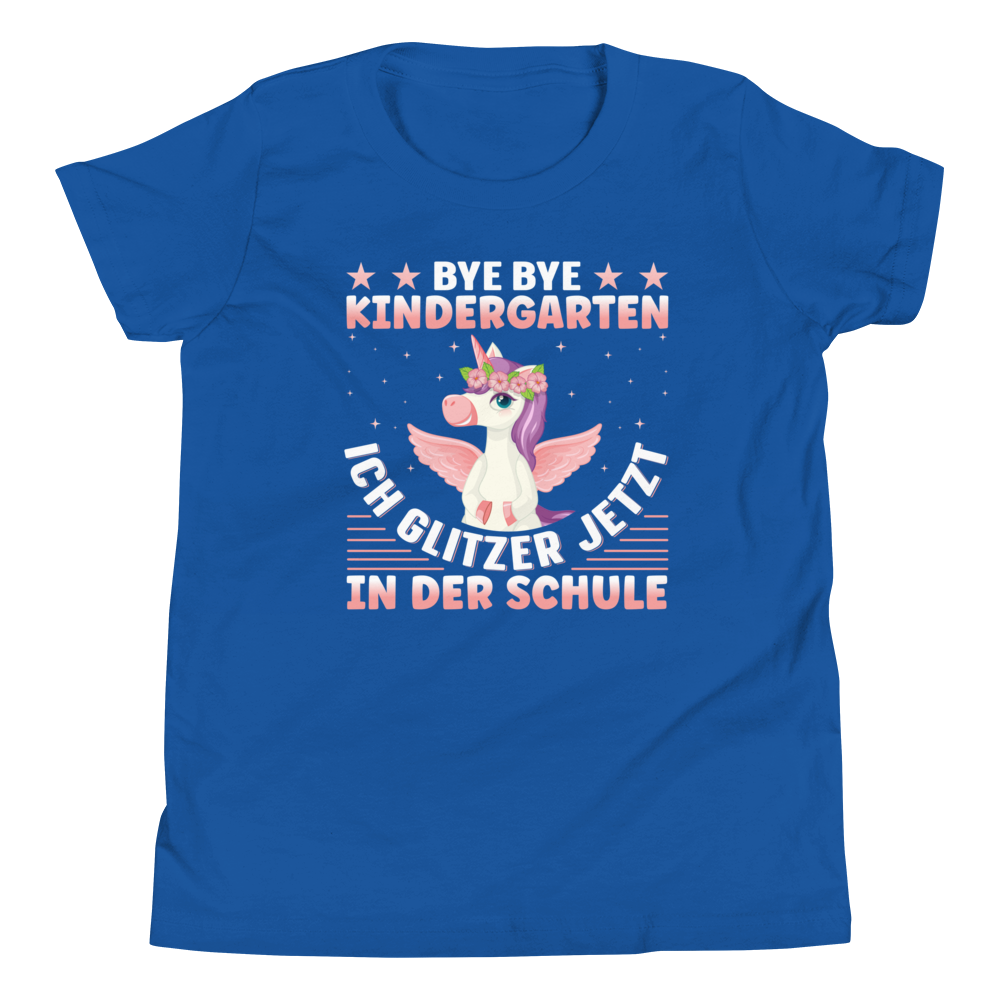Lustiges T-Shirt "Bye Bye Kindergarten - Ich glitzer in der Schule!" | Einschulung