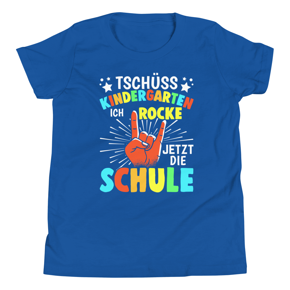 Lustiges T-Shirt "Tschüss Kindergarten - Ich rocke die Schule!" | Witziger Spruch