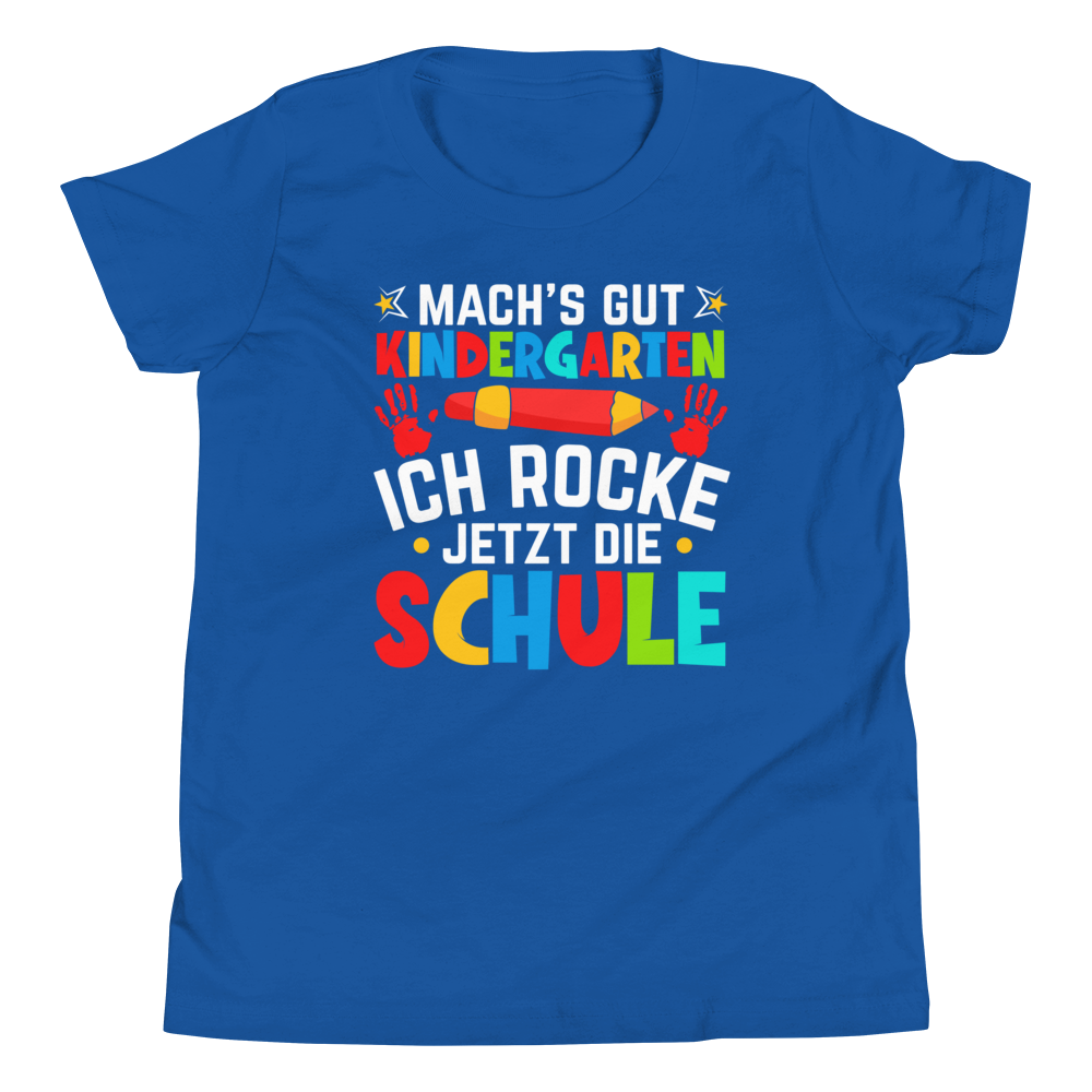 Lustiges T-Shirt "Machs gut Kindergarten - Ich rocke die Schule!" | Witziger Spruch