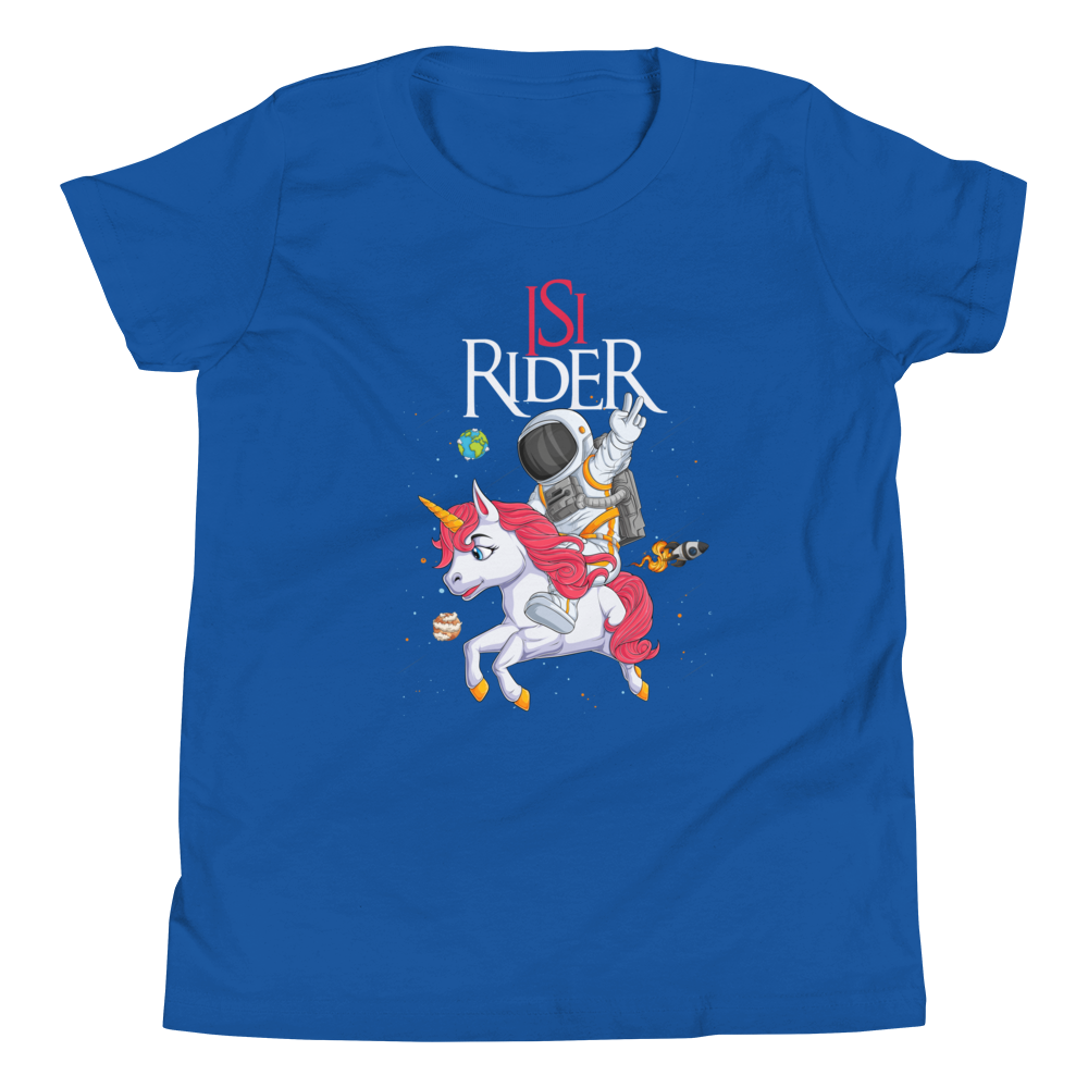 Lustiges T-Shirt "Isy Rider - Der Einhorn Reiter für Kinder!" | Magisches Design
