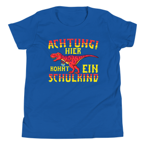 Lustiges T-Shirt "ACHTUNG Hier kommt ein Schulkind Einschulung" | Einschulungsgeschenk