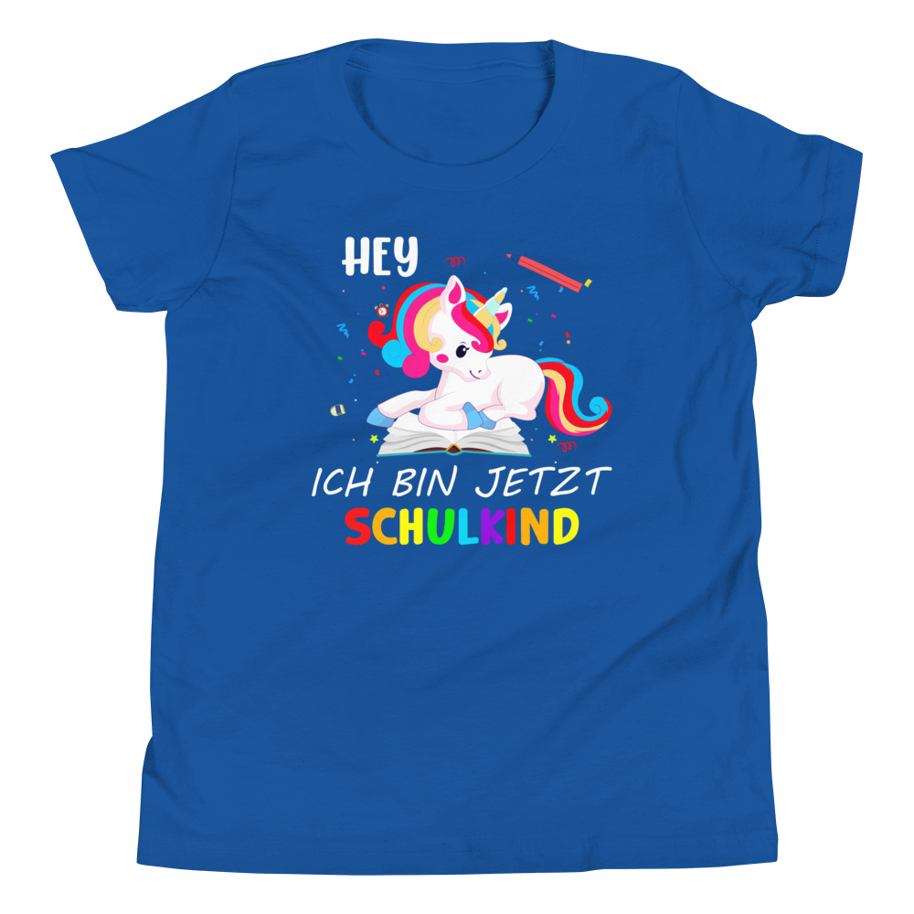 Lustiges T-Shirt "Hey, ich bin jetzt Schulkind! Einschulung" | Kinder Geschenk