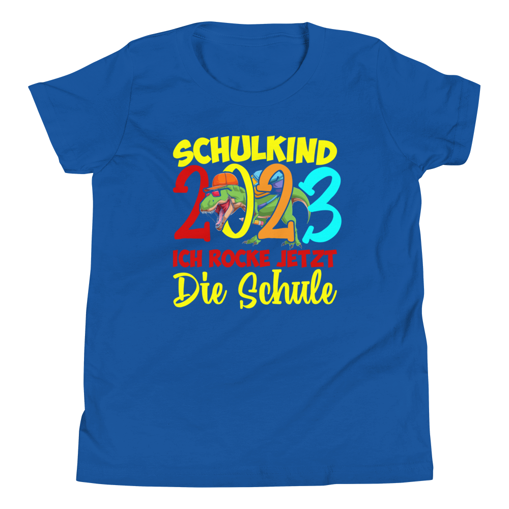 Lustiges T-Shirt "Schulkind 2023 - Ich rocke jetzt die Schule!" | Einschulungsgeschenk