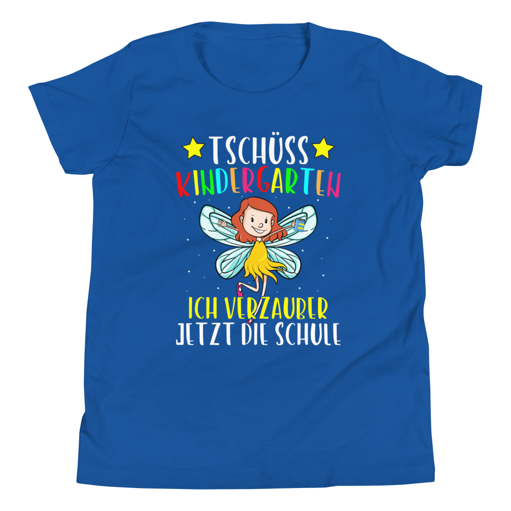 Lustiges T-Shirt "Tschüss Kindergarten, Ich verzauber jetzt die Schule! Einschulung" | Schulkind Geschenk