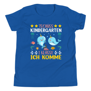 Lustiges T-Shirt "Tschüss Kindergarten 1 Klasse ich komme! Einschulung" | Coole Geschenkidee