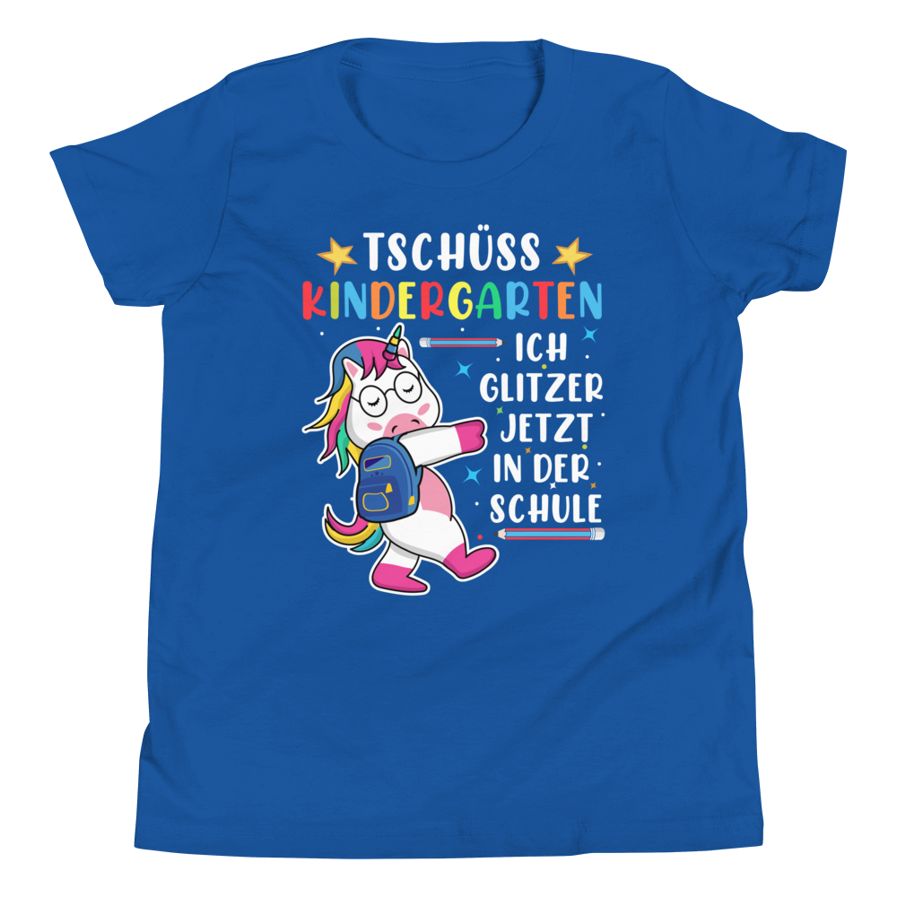 Lustiges T-Shirt "Tschüss Kindergarten, ich glitzer jetzt in der Schule!" | Einschulungsgeschenk