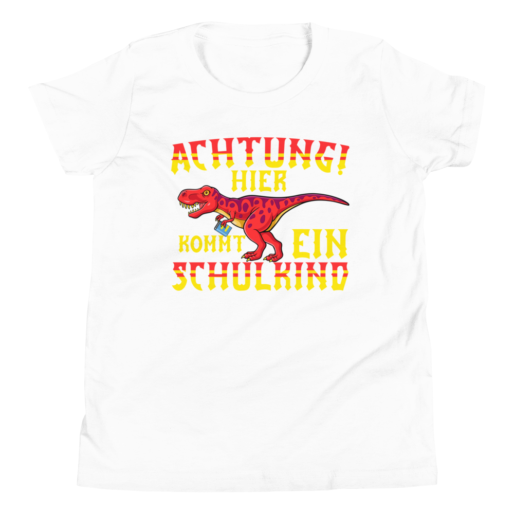 Lustiges T-Shirt "ACHTUNG Hier kommt ein Schulkind Einschulung" | Einschulungsgeschenk