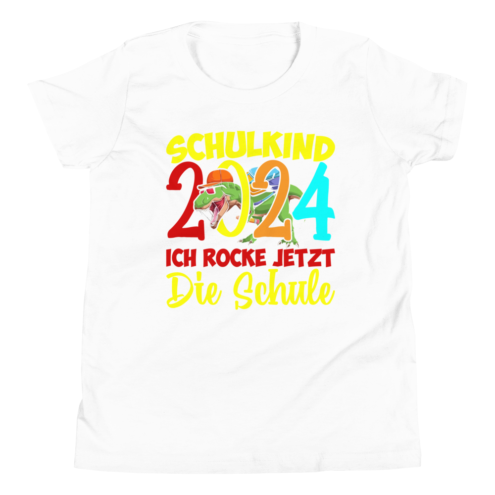 Lustiges T-Shirt "Schulkind 2024 - Ich rocke jetzt die Schule!" | Einschulungsgeschenk