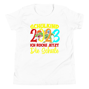 Lustiges T-Shirt "Schulkind 2023 - Ich rocke jetzt die Schule!" | Einschulungsgeschenk